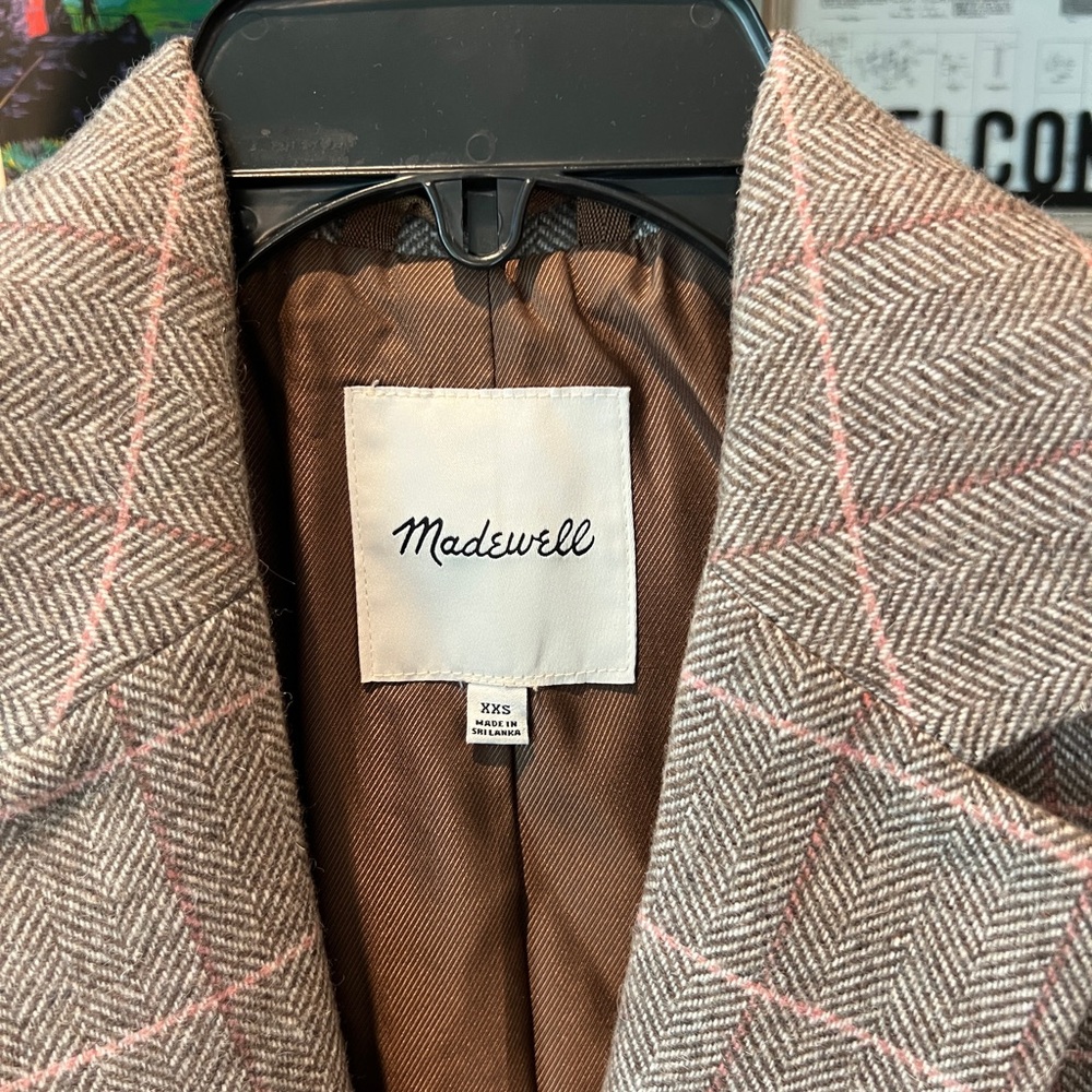 Madewell women’s Larsen blazer plaid jacket size XXS - Picture 3 of 12